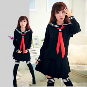 Cosplay de mujer japonesa Uniforme Escolar Set de 3 pcs